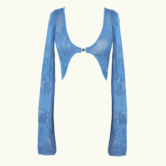 Heavy Manners Blue Roses Knit Top - Picture 2 of 5